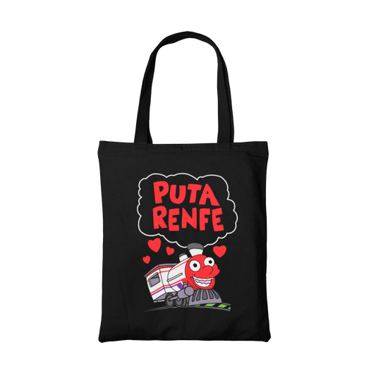Puta Renfe - Totebag (Negra)